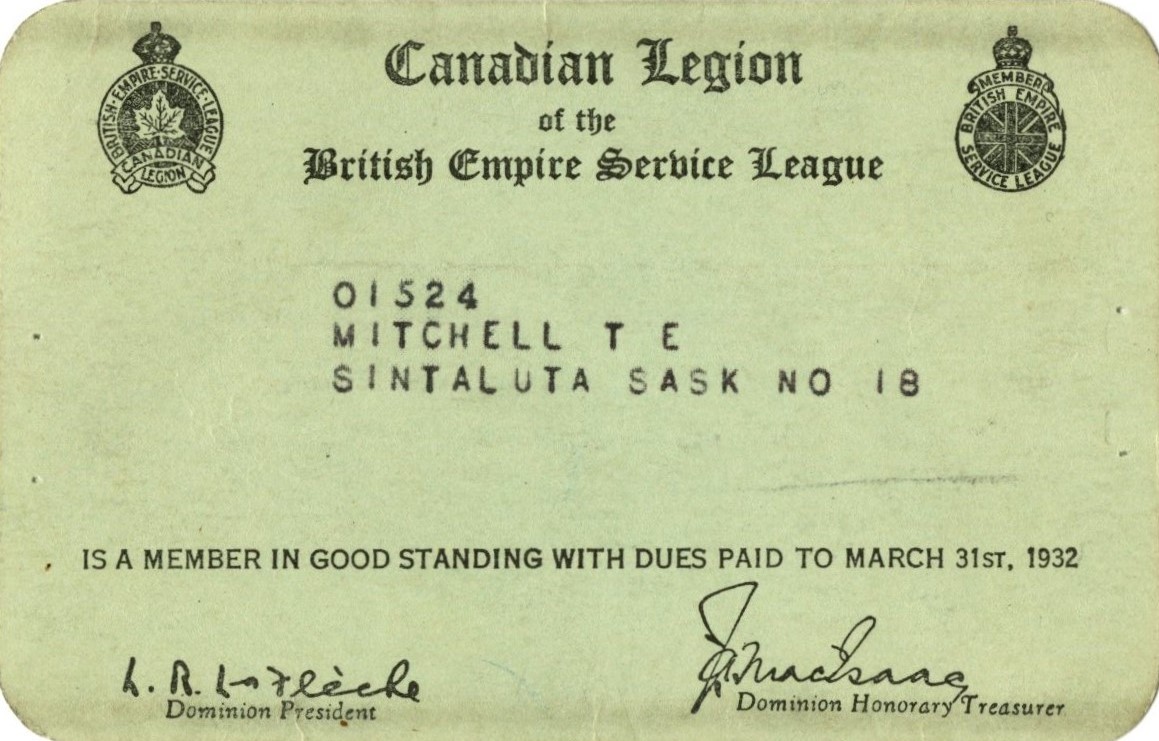 Canadian Legion Membership Card Wartime Canada   Canadian Legion Membership Card 2 